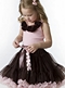 Пышная юбка американка Pettiskirt шоколадно-розовая, 2-4 года.