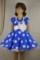 Платье в горошек для девочки пышное 3-6 лет., голубое, р. 98, 104, 116